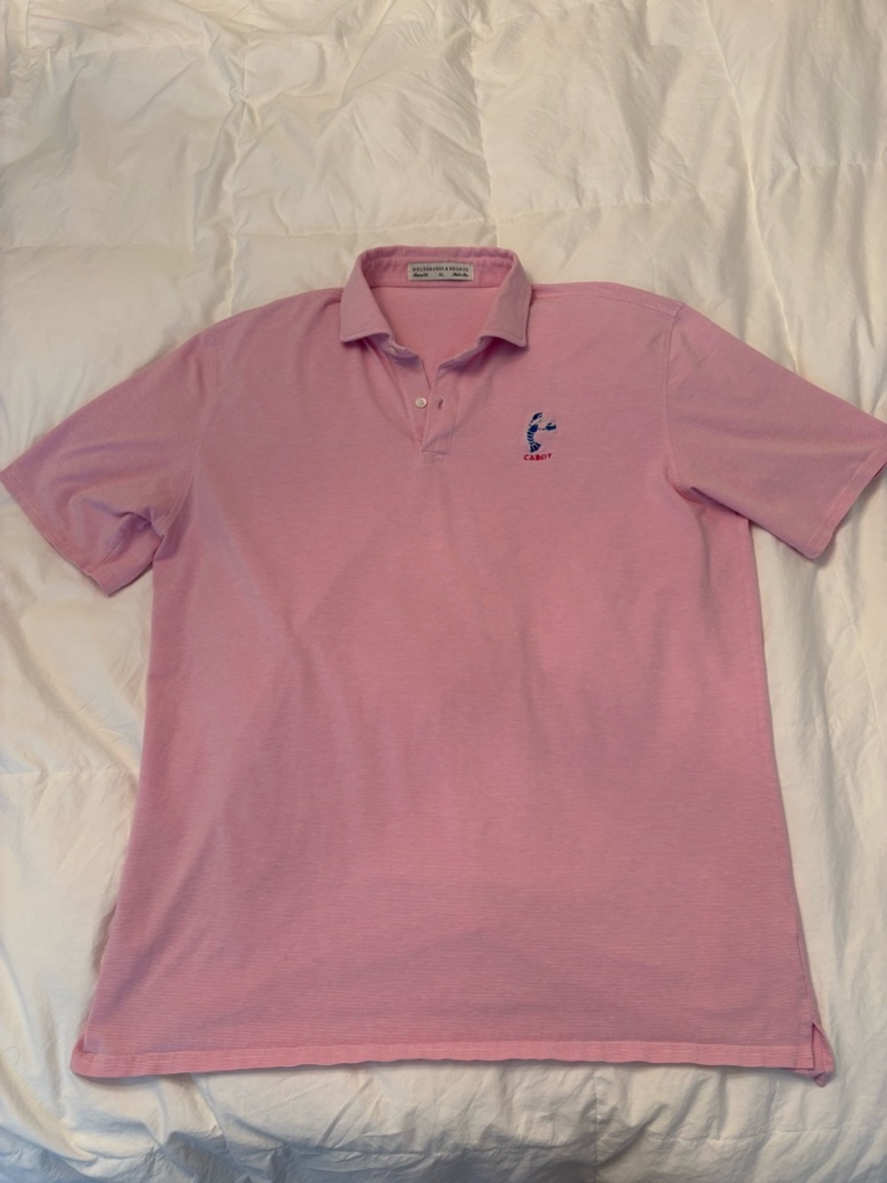 Cabot Cliffs Men’s Holderness & Bourne Polo - Light Pink Striped - XL